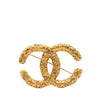 Secondhand Chanel CC Gold Plated Baroque Embossed Brooch