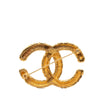 Secondhand Chanel CC Gold Plated Baroque Embossed Brooch