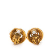 Chanel Gold Plated CC Round Clip On Earrings Secondhand
