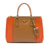 Prada Medium Bicolor Saffiano Lux Galleria Double Zip Satchel Secondhand