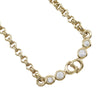Dior Gold Plated Strass CD Logo Pendant Necklace Secondhand