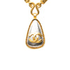 Chanel CC Gold Plated Teardrop Pendant Necklace Secondhand