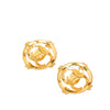 Secondhand Chanel CC Gold Plated Round Clip On Earrings