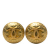 Chanel CC Gold Plated Round Clip On Earrings Secondhand