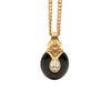 Dior Gold Plated Enamel Strass Tear Drop Pendant Necklace Secondhand