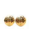 Chanel CC Gold Plated Round Clip On Earrings Secondhand