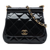 Chanel CC Quilted Patent Frame Flap Clutch with Chain Secondhand