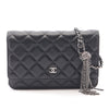 Chanel CC Quilted Aged Calfskin Tassel Wallet On Chain Secondhand