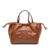 Celine Small Calfskin Cuir Triomphe Cabas Drawstring Satchel Secondhand