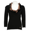 Roberto Cavalli Black and Animalier Sweater - 2000s Second hand