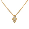 Rhinestone Diamond Pendant Necklace - '10s Second-hand