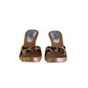 Dolce & Gabbana Brown Leopard Print Calf Hair Wooden Clog Slide Sandals - '10s Dolce & Gabbana