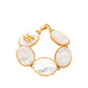 Chanel Gold Plated CC Mother of Pearl Cuff Bracelet Secondhand