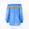 second hand Yves Saint Laurent  Top And Blue Floral Silk Skirt Set