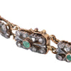 Antique Victorian Emerald & Rose-Cut Diamond Floral Link Bracelet