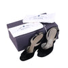 Secondhand Prada Vintage Black Velvet Wedge Slingback Sandals - '90s