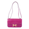 second hand Hermès Constance Elan in Rose Scheherazade Porosus Crocodile with Gold Hardware - '10s