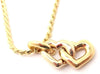 Secondhand Cartier Double Heart Pendant Chain Yellow and White Gold Necklace - '90s