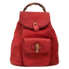 Secondhand Gucci Bamboo Red Suede Bag