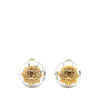 Secondhand Chanel Gold Plated Silver CC Round Clip on Earrings