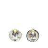Secondhand Chanel Gold Plated Silver CC Round Clip on Earrings