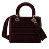 Secondhand Dior Medium Velvet Cannage Lady D Lite