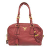 Secondhand Prada Boston Red Leather Bag