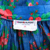 second hand Yves Saint Laurent  Top And Blue Floral Silk Skirt Set