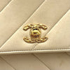 Chanel Vintage Olsen CC Chain Tote Canvas with Leather