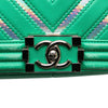 Chanel Boy Flap Bag Chevron Lambskin with Holographic PVC