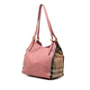 Burberry Small Leather and House Check Canvas Canterbury Tote Secondhand