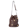 Secondhand Fendi Vintage Brown Leather Zodiac Medallion Bucket Bag - '90s