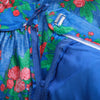 second hand Yves Saint Laurent  Top And Blue Floral Silk Skirt Set