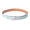 Secondhand Hermès Médor Belt in Vert d’Eau Matte Alligator with Palladium Hardware - '10s