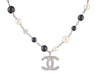 Chanel Vintage CC Pendant Metal with Faux Pearls