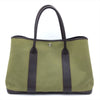 Secondhand Hermès Garden Party Khaki Canvas, Leather Bag