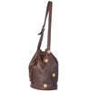 Secondhand Fendi Vintage Brown Leather Zodiac Medallion Bucket Bag - '90s