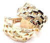 Secondhand Cartier Maillon Panthere Diamond 5 Row Hoop Yellow Gold Earrings - '80s