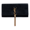 Saint Laurent Suede Monogram Kate Tassel Clutch Secondhand