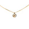 Dior Gold Plated Logo Round Pendant Necklace Secondhand