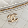 Chanel CC Quilted Lambskin Cube Zip Clutch with Chain Secondhand