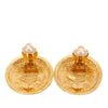 Chanel CC Gold Plated Quilted Round Clip On Earrings Secondhand