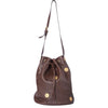 Secondhand Fendi Vintage Brown Leather Zodiac Medallion Bucket Bag - '90s