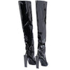 Secondhand Saint Laurent Fall 2017 Black Patent Leather Over-the-Knee Boots - '10s