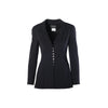 second hand Chanel Spring 1997 Black Wool CC Button Skirt Suit- '90s