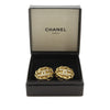 Chanel CC Gold Plated Strass Round Clip On Earrings Secondhand