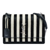 Saint Laurent Medium Striped Ponyhair and Calfskin Monogram Sunset Crossbody Secondhand