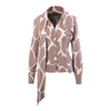 Secondhand Red Valentino Giraffe Print Silk Blouse with Scarf - '90s