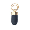 Secondhand Fendi Navy Leather FF Logo Key Holder with Gold-Tone Double Ring - '10s