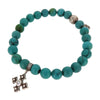 Cross Charm Turquoise Bead Bracelet - '10s Second-hand